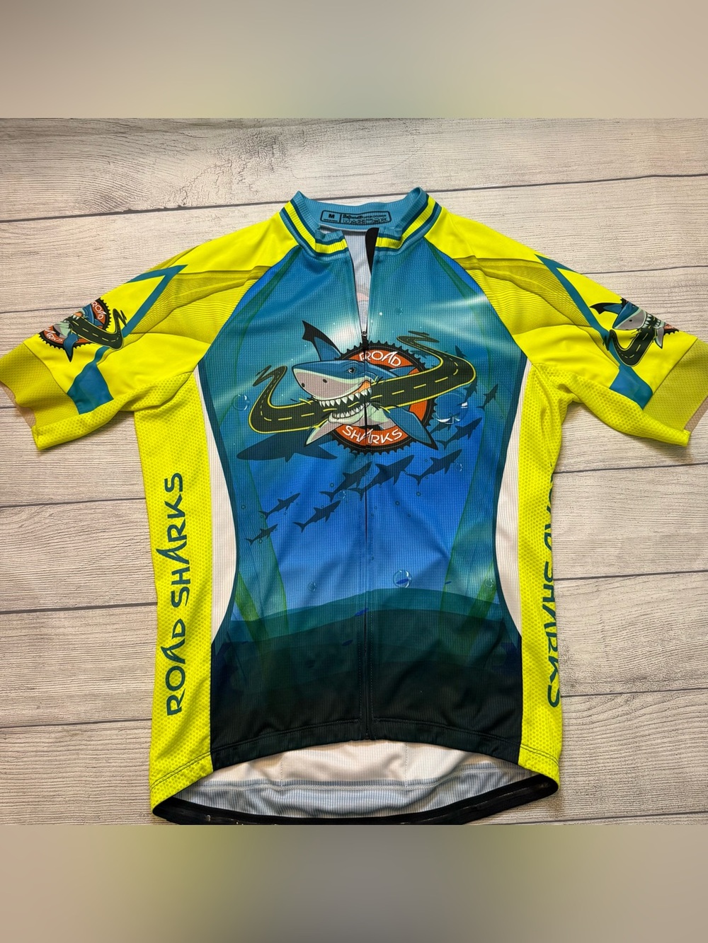 Road Sharks Men’s Blue & Yellow Cycling Jersey